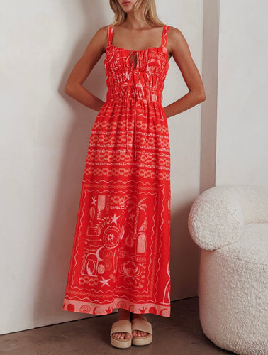 Summer Tide red maxi dress