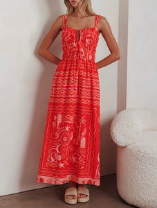 Summer Tide red maxi dress