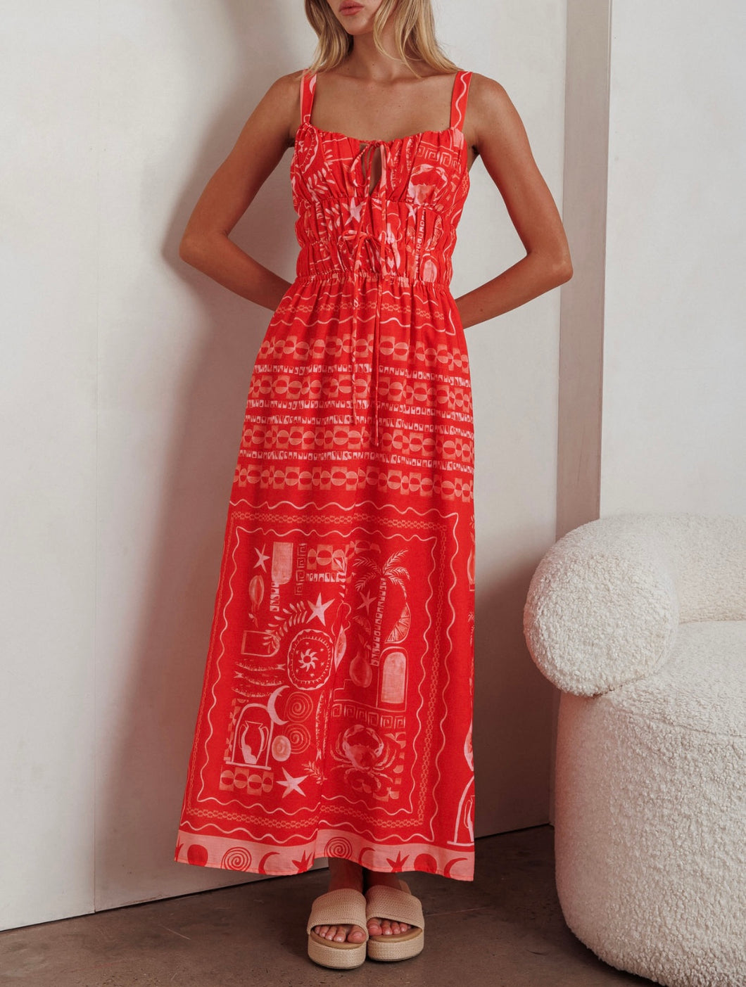 Summer Tide red maxi dress