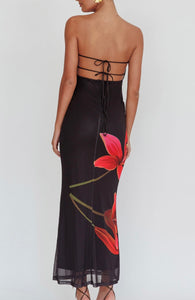Crimson kiss maxi dress