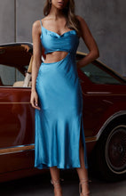 Load image into Gallery viewer, Blue Steel cocktail dress