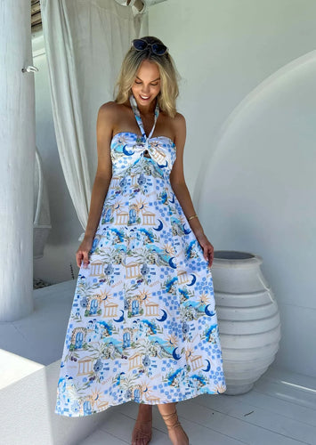 Tara Halter Dress- Athena print