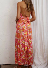 Load image into Gallery viewer, Carribean crush maxi orange  floral dress