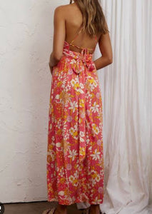 Carribean crush maxi orange  floral dress