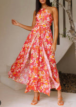 Load image into Gallery viewer, Carribean crush maxi orange  floral dress