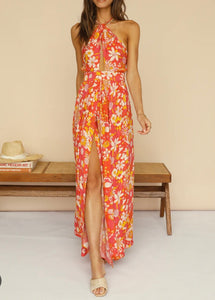 Carribean crush maxi orange  floral dress